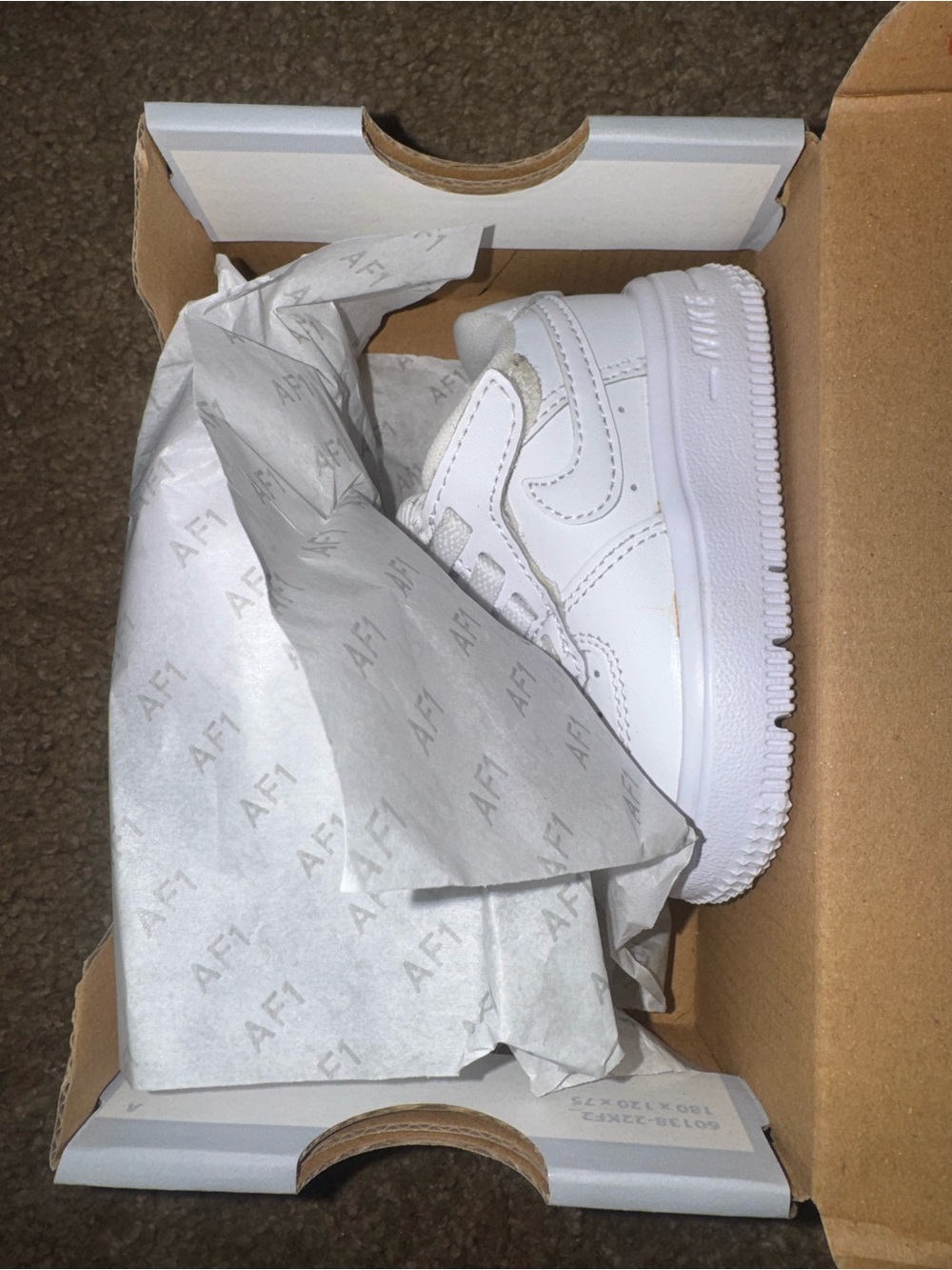 Force1 Kids White Leather Low-Top Sneaker
